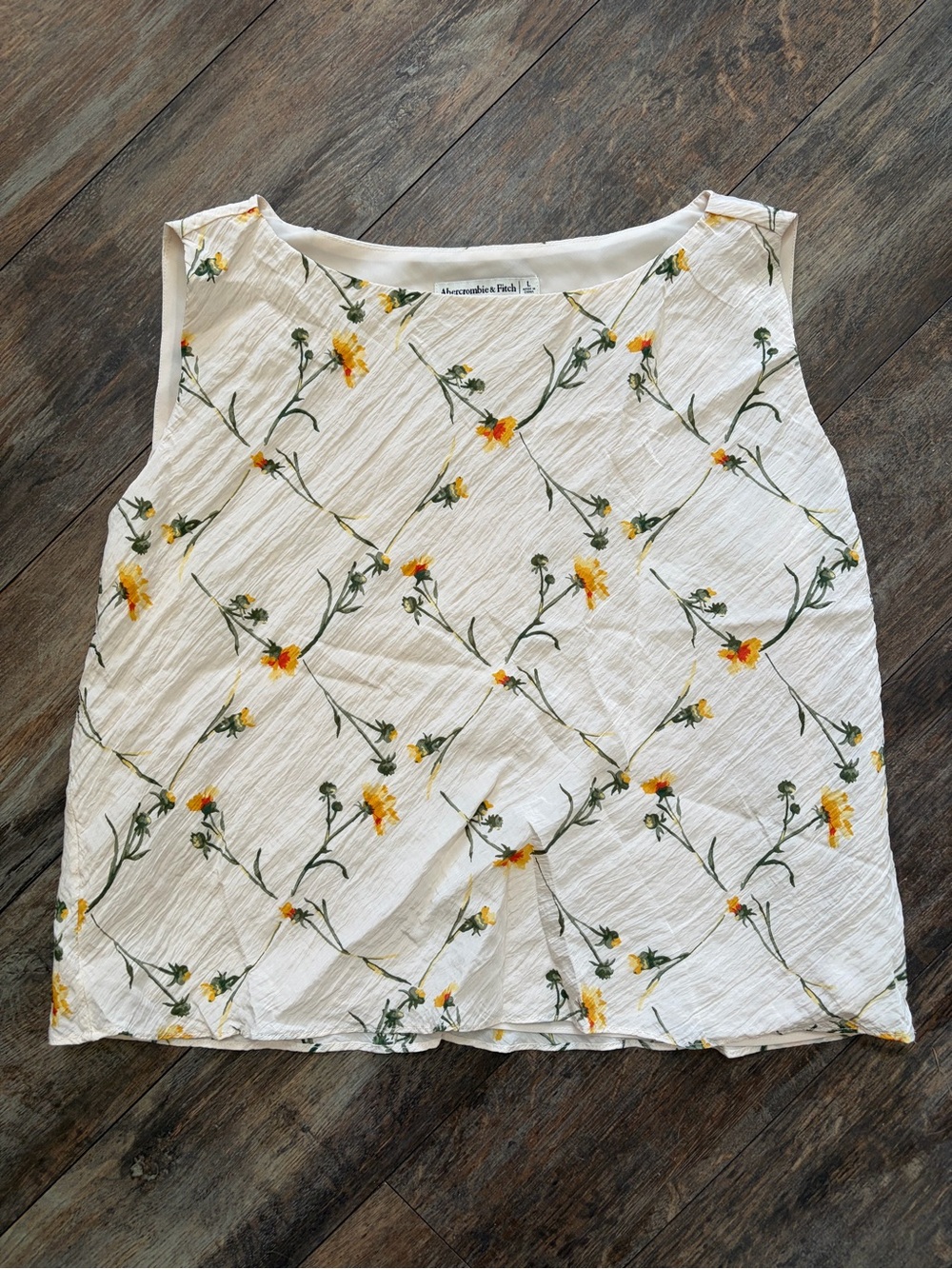 Abercrombie & Fitch Floral Crinkle Top Sz L